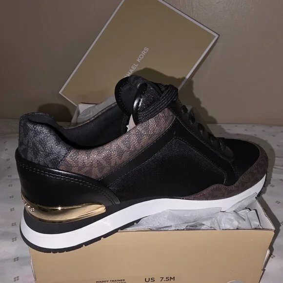 Michael Kors Maddy Trainer Sneakers – Brown/Black – Women’s 7.5M (Brand New) - Picture 4 of 7